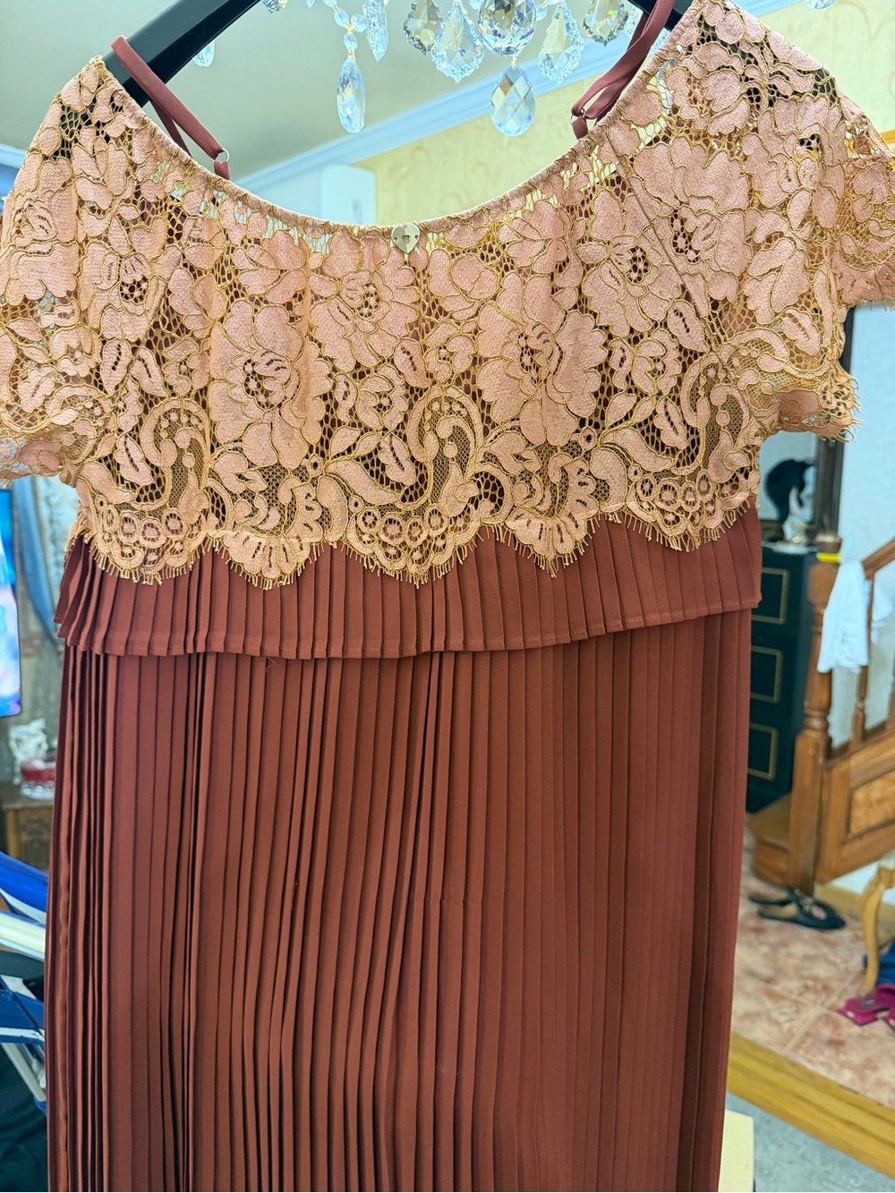 Twin-Set Blush Pink and Rust Maxi Dress